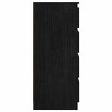 Side Cabinet Black 60x36x84 cm Solid Pinewood