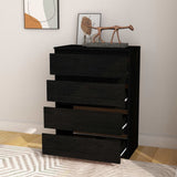 Side Cabinet Black 60x36x84 cm Solid Pinewood - Rear View