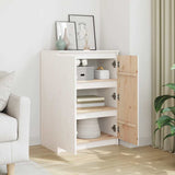 Sideboard White 60x36x84 cm Solid Pinewood - Side View