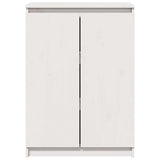 Sideboard White 60x36x84 cm Solid Pinewood - 45-Degree Angle