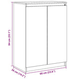 Sideboard White 60x36x84 cm Solid Pinewood