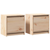 Bedside Cabinets 2 pcs 40x30.5x40 cm Solid Pinewood - Front View
