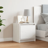 Bedside Cabinet White 40x30.5x40 cm Solid Pinewood - Side View