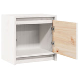 Bedside Cabinet White 40x30.5x40 cm Solid Pinewood