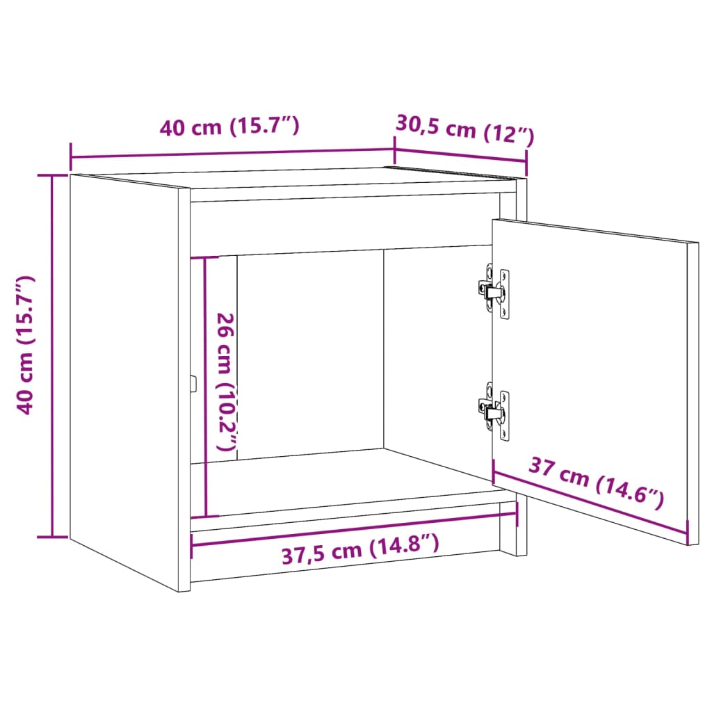 Bedside Cabinets 2 pcs White 40x30.5x40 cm Solid Pinewood