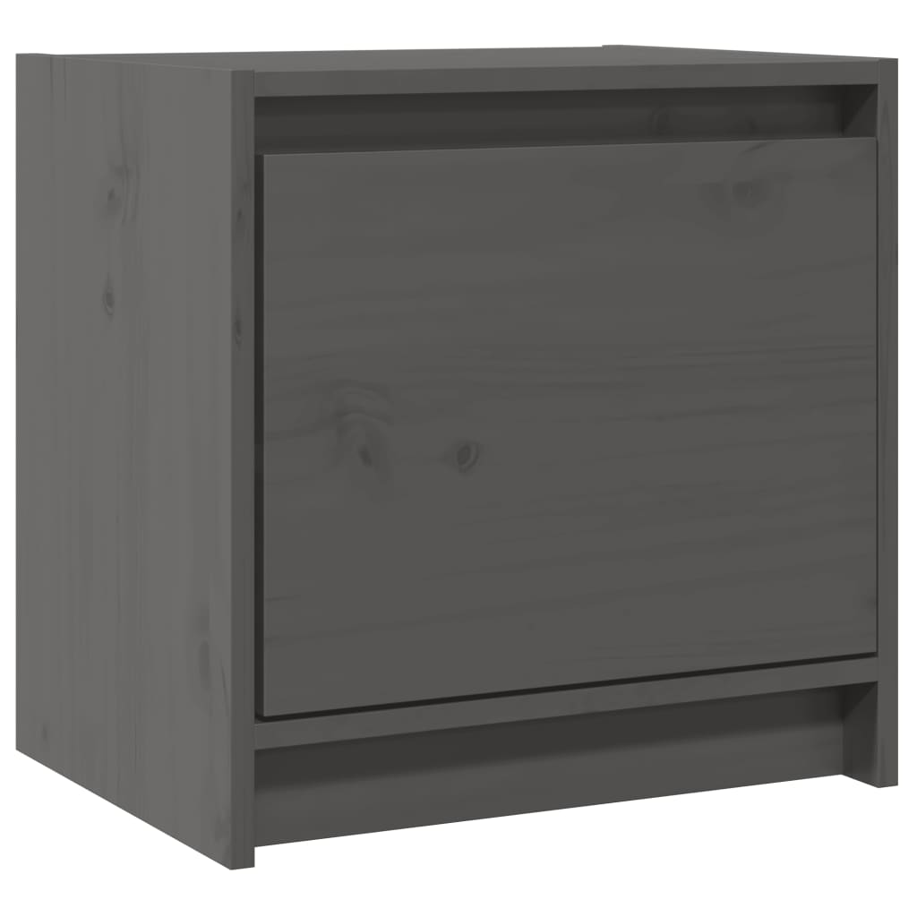 Bedside Cabinet Grey 40x30.5x40 cm Solid Pinewood