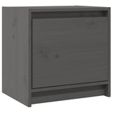 Bedside Cabinet Grey 40x30.5x40 cm Solid Pinewood - Front View