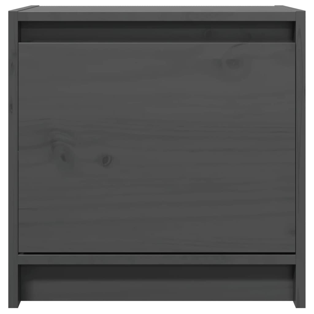 Bedside Cabinet Grey 40x30.5x40 cm Solid Pinewood