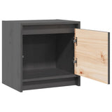 Bedside Cabinet Grey 40x30.5x40 cm Solid Pinewood - 45-Degree Angle