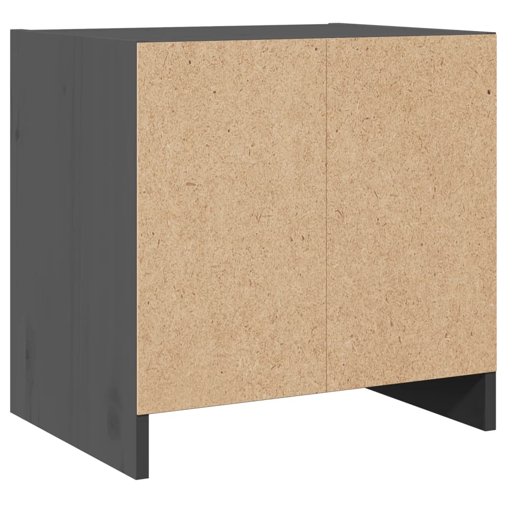 Bedside Cabinet Grey 40x30.5x40 cm Solid Pinewood