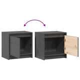 Bedside Cabinet Grey 40x30.5x40 cm Solid Pinewood - Low Angle