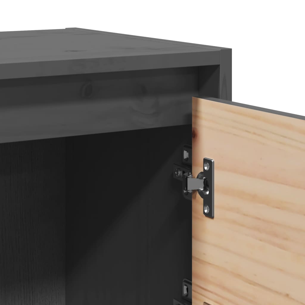Bedside Cabinet Grey 40x30.5x40 cm Solid Pinewood