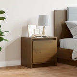Bedside Cabinet Honey Brown 40x30.5x40 cm Solid Pinewood - Side View