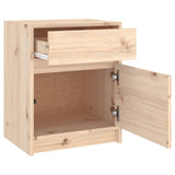 Bedside Cabinet 40x31x50 cm Solid Pinewood - Rear View