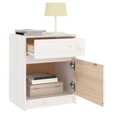 Bedside Cabinet White 40x31x50 cm Solid Pinewood - 45-Degree Angle