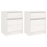 Bedside Cabinets 2 pcs White 40x31x50 cm Solid Pinewood