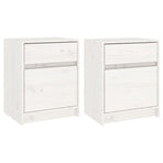 Bedside Cabinets 2 pcs White 40x31x50 cm Solid Pinewood