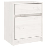 Bedside Cabinets 2 pcs White 40x31x50 cm Solid Pinewood - Rear View