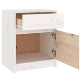 Bedside Cabinets 2 pcs White 40x31x50 cm Solid Pinewood - Close-Up Angle