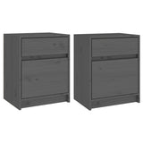 Bedside Cabinets 2 pcs Grey 40x31x50 cm Solid Pinewood