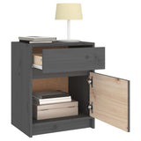 Bedside Cabinets 2 pcs Grey 40x31x50 cm Solid Pinewood