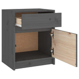 Bedside Cabinets 2 pcs Grey 40x31x50 cm Solid Pinewood