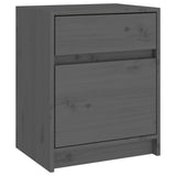 Bedside Cabinets 2 pcs Grey 40x31x50 cm Solid Pinewood