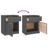 Bedside Cabinets 2 pcs Grey 40x31x50 cm Solid Pinewood - Extra Image