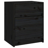Bedside Cabinet Black 40x31x50 cm Solid Pinewood