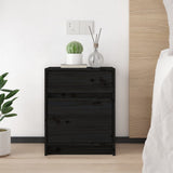 Bedside Cabinet Black 40x31x50 cm Solid Pinewood