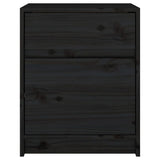 Bedside Cabinet Black 40x31x50 cm Solid Pinewood - Close-Up Angle