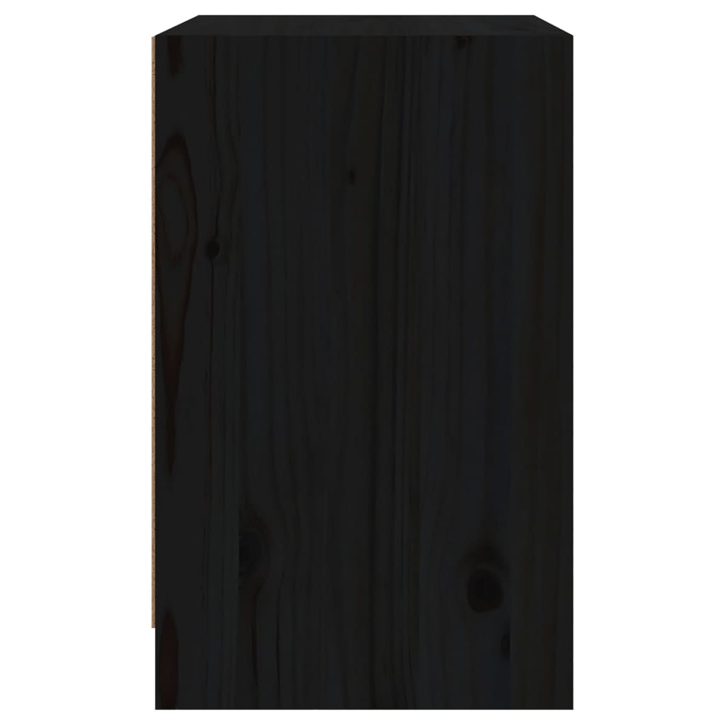 Bedside Cabinet Black 40x31x50 cm Solid Pinewood
