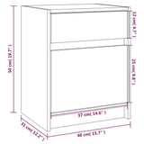 Bedside Cabinet Black 40x31x50 cm Solid Pinewood - Extra Image