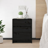 Bedside Cabinets 2 pcs Black 40x31x50 cm Solid Pinewood