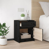 Bedside Cabinets 2 pcs Black 40x31x50 cm Solid Pinewood - Top-Down View