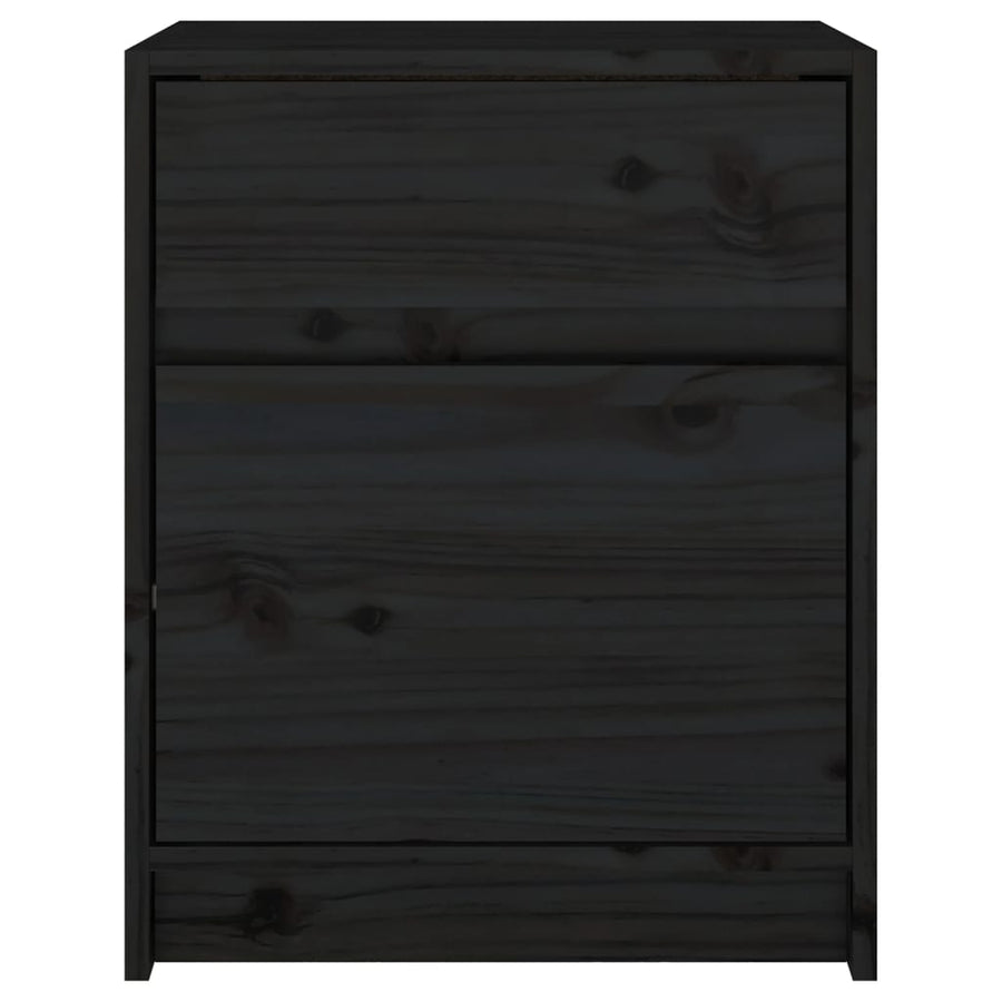 Bedside Cabinets 2 pcs Black 40x31x50 cm Solid Pinewood