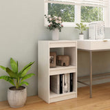 Book Cabinet White 40x30x71.5 cm Solid Pinewood - Side View
