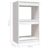 Book Cabinet White 40x30x71.5 cm Solid Pinewood - Low Angle