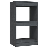 Book Cabinet Grey 40x30x71.5 cm Solid Pinewood - Front View