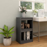 Book Cabinet Grey 40x30x71.5 cm Solid Pinewood - Side View