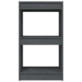 Book Cabinet Grey 40x30x71.5 cm Solid Pinewood - 45-Degree Angle