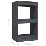 Book Cabinet Grey 40x30x71.5 cm Solid Pinewood - Low Angle