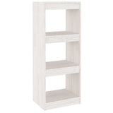 Book Cabinet/Room Divider White 40x30x103.5 cm Solid Pinewood - Front View