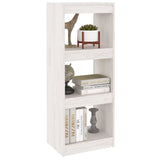 Book Cabinet/Room Divider White 40x30x103.5 cm Solid Pinewood - Top-Down View