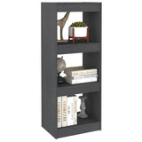 Book Cabinet/Room Divider Grey 40x30x103.5 cm Solid Pinewood - Top-Down View