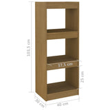 Book Cabinet/Room Divider Honey Brown 40x30x103.5 cm Pinewood - Low Angle