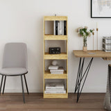 Book Cabinet Room Divider 40x30x135.5 cm Pinewood - Side View