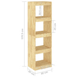 Book Cabinet Room Divider 40x30x135.5 cm Pinewood - Low Angle