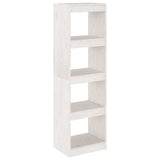 Book Cabinet Room Divider White 40x30x135.5 cm Pinewood - Front View