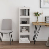 Book Cabinet Room Divider White 40x30x135.5 cm Pinewood - Side View